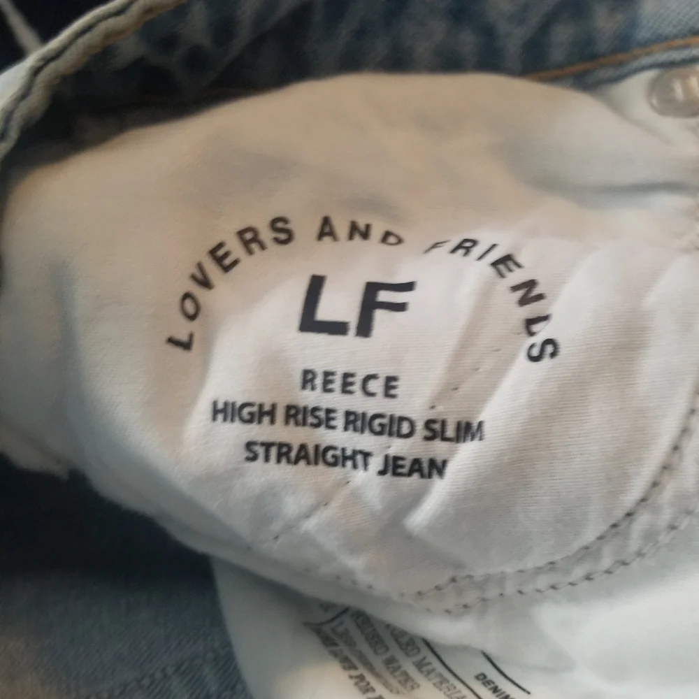 Lovers + Friends Reece High Rise Rigid Slim Straight Jean Button Fly size 26 - Picture 6 of 10
